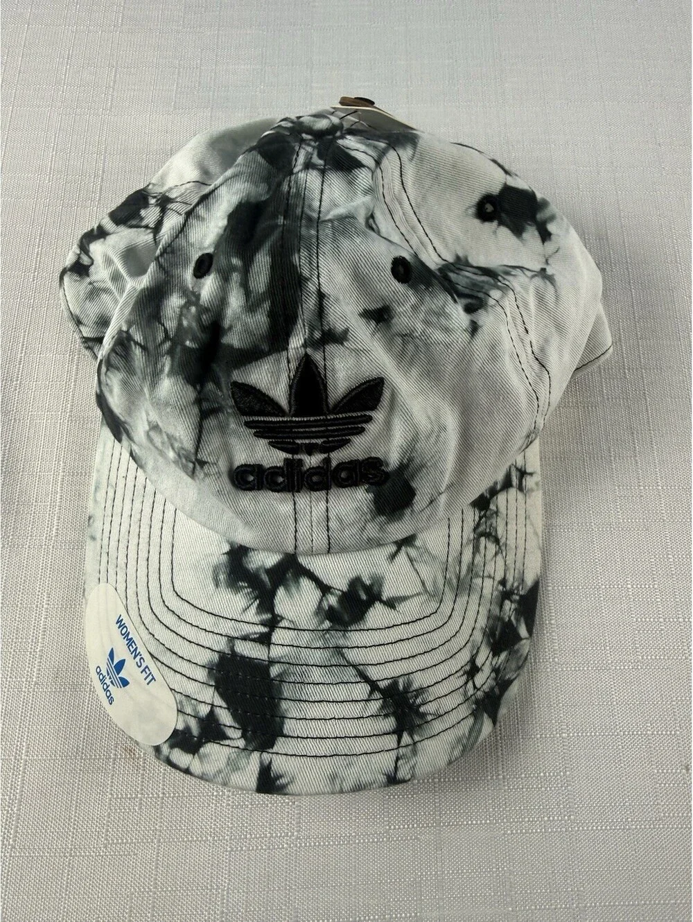 Adidas Originals Tie Dye Trefoil Strapback Hat Cap Black White Women’s OSFA NWT